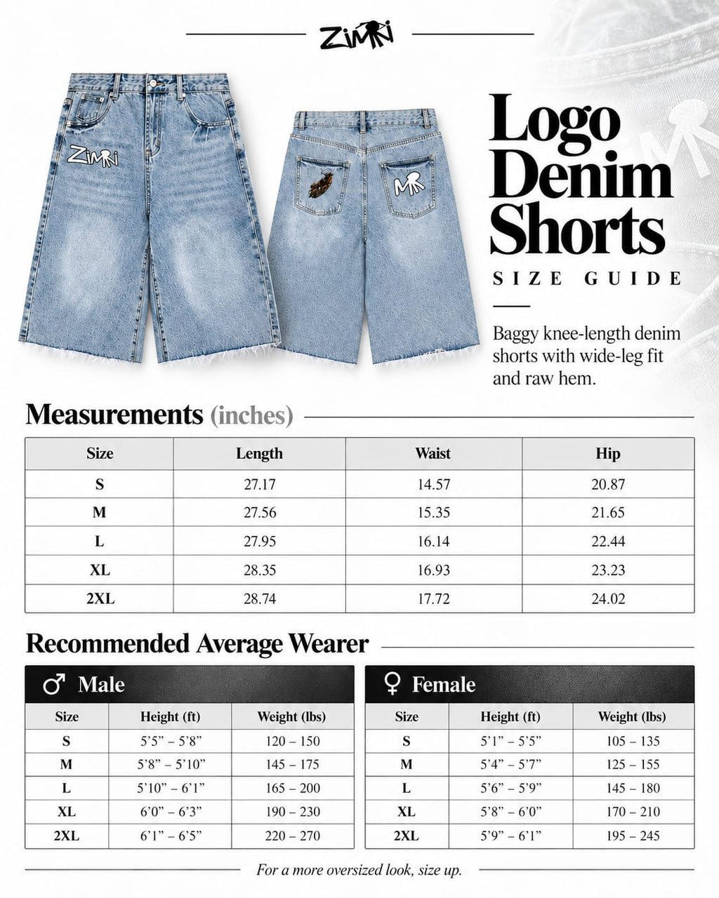 Logo Denim Shorts